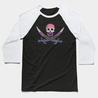 Genderfluid Pirate Pride (darkMode) Baseball T-Shirt